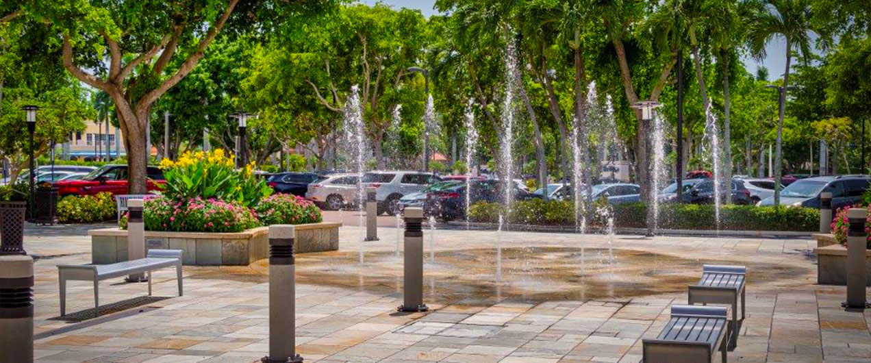 Fountains in a Naples Shopping Center | Antilles of Naples, Florida - West Indies Styled Residential Resort